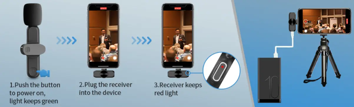 Leereel 2 Pack Wireless Lavalier Microphones (1)