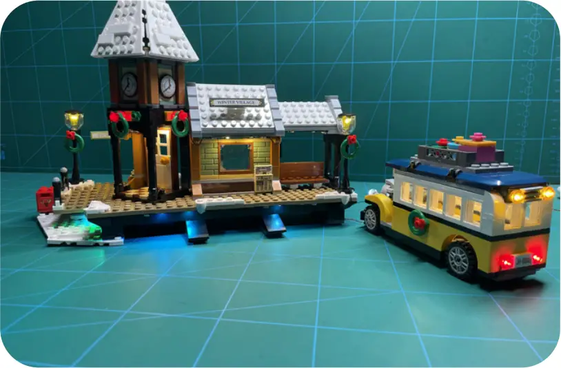 GAME OF BRICKS Light Kit for Winter Village Station Step 5_D