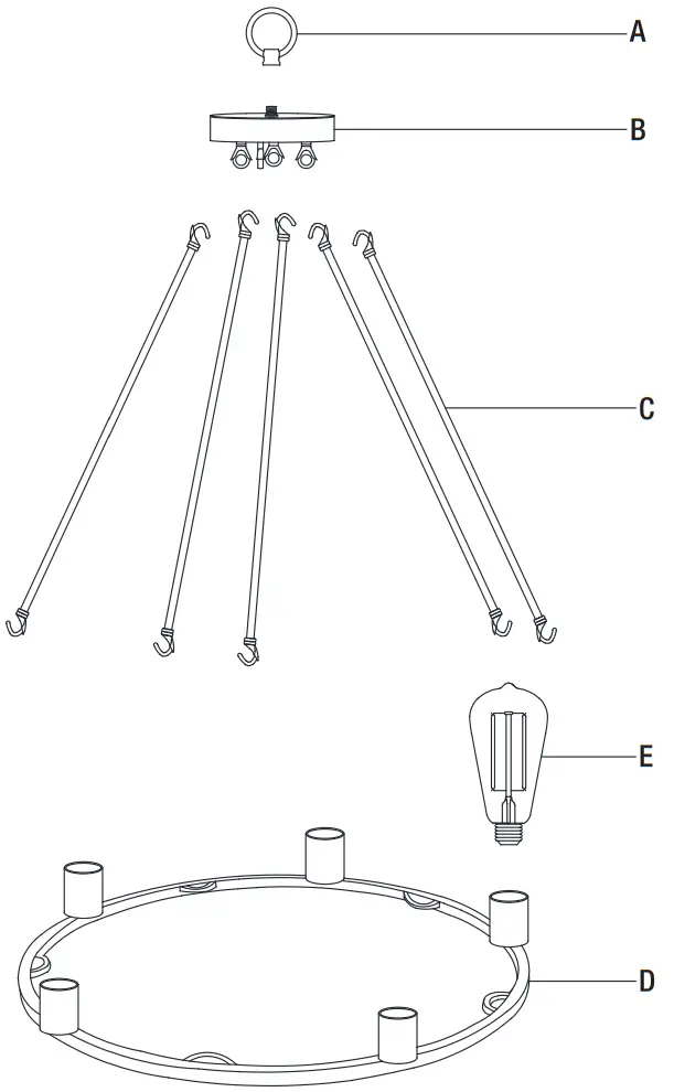 HAMPTON BAY HDP00325WDG Stratton 5 Light Chandelier - Figure 3