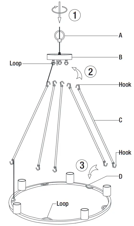 HAMPTON BAY HDP00325WDG Stratton 5 Light Chandelier - Figure 4
