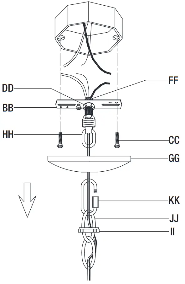 HAMPTON BAY HDP00325WDG Stratton 5 Light Chandelier - Figure 6