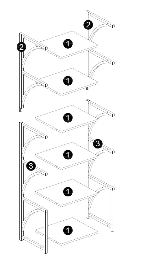 BYBLIGHT-BB-JW0149DT-Rustic-Brown-Wood-6-Shelf-Etagere-Standard-Bookcase-Instruction-FIG-3