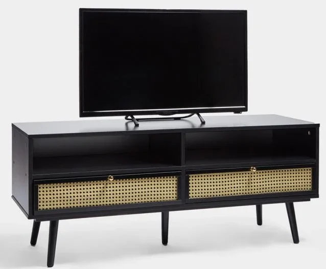 VonHaus-3000789-Black-Rattan-Compact-TV-Unit-PRODUCT