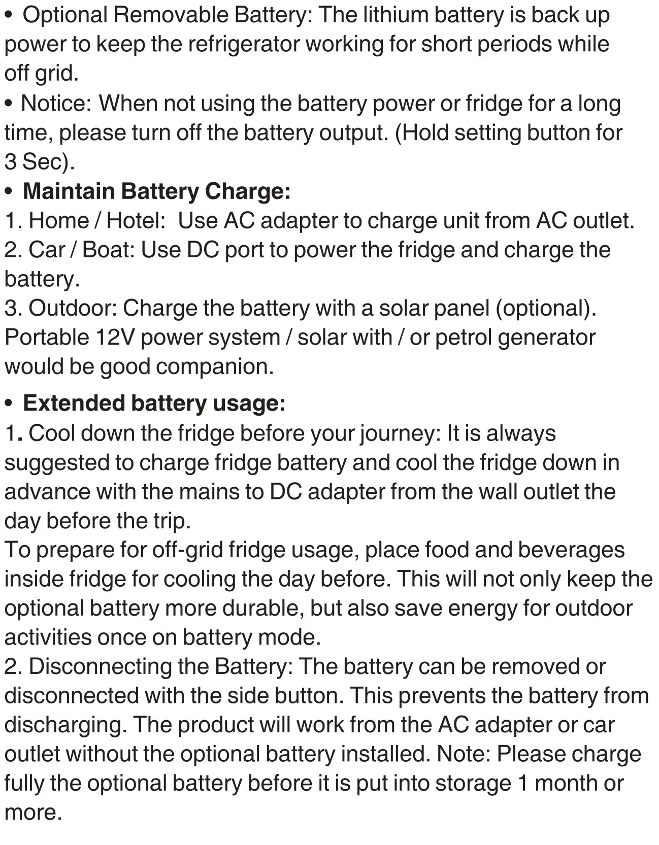 BRASS MONKEY GH2027 15L Portable Fridge Freezer - Battery Usage