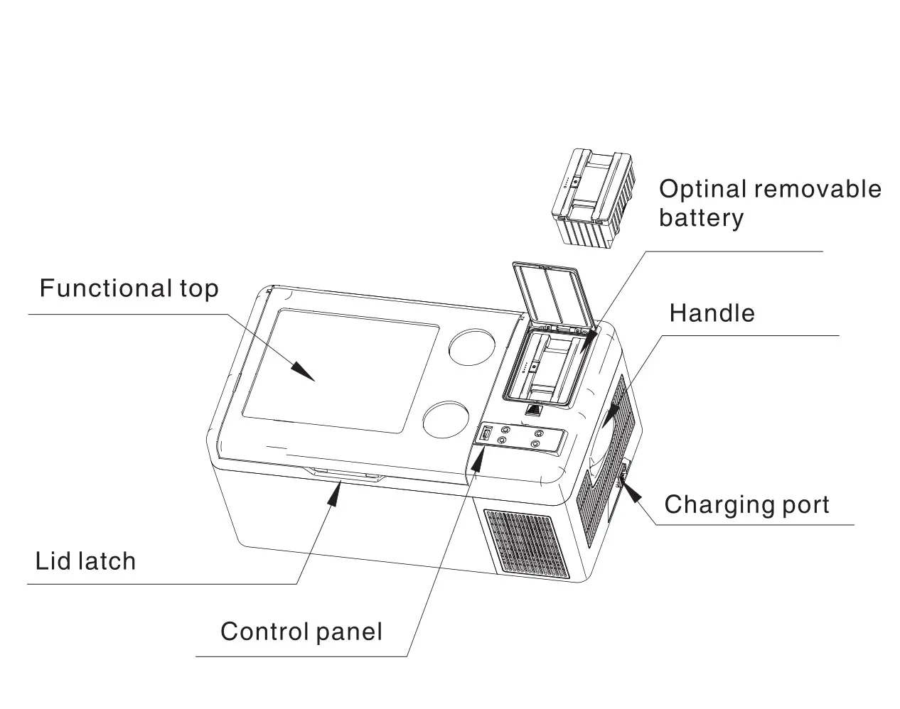 BRASS MONKEY GH2027 15L Portable Fridge Freezer - Components