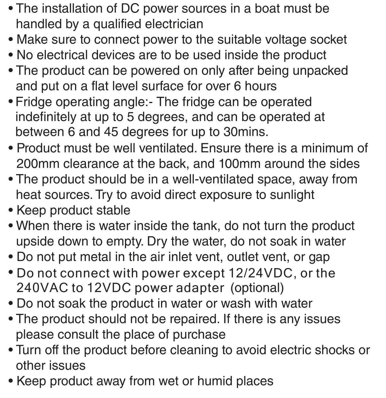 BRASS MONKEY GH2027 15L Portable Fridge Freezer - Safety