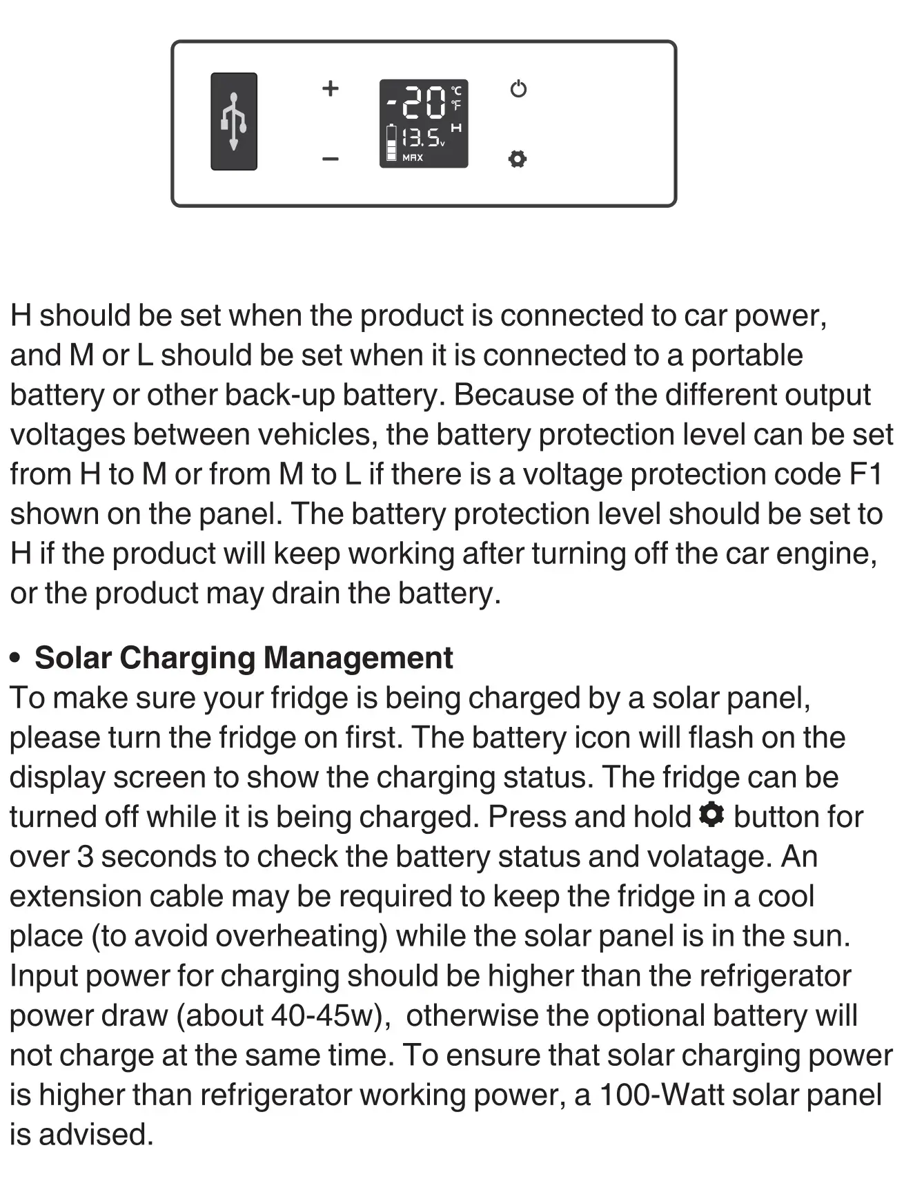 BRASS MONKEY GH2027 15L Portable Fridge Freezer - Solar Panel Charge Connection 3