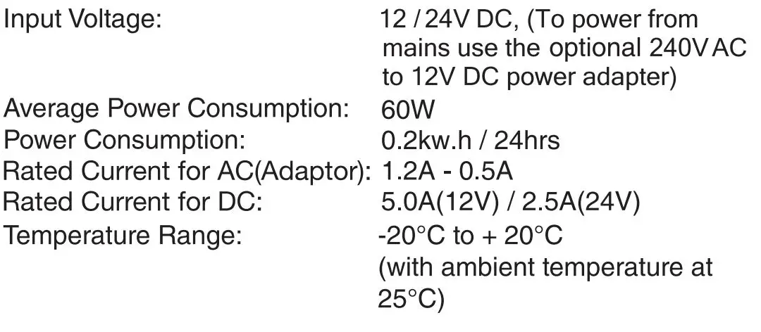 BRASS MONKEY GH2027 15L Portable Fridge Freezer - Specifications