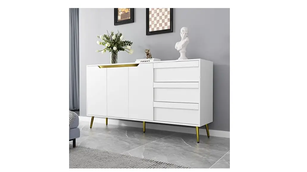 Fufu Gaga Kf210160-01 Wood Buffet And Hutch Combination Cabinet With Glass Doors Instruction Manual