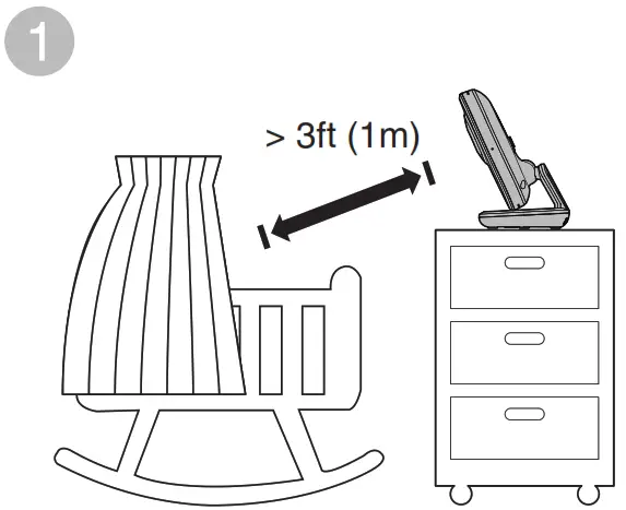 vtech VM350 2 Full Color Video Monitor - Positioning the baby monitor 1