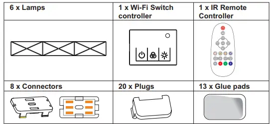 Kmart I004686 Genio Wi-Fi Pixel 6 Piece Linear Wall Light 1