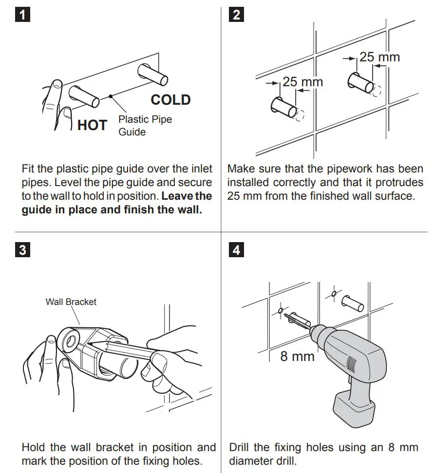 KOHLER Mira Atom EV Thermostatic Bar Valve User Guide - Installation of the Bar Valve