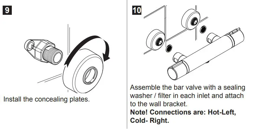 KOHLER Mira Atom EV Thermostatic Bar Valve User Guide - Installation of the Bar Valve