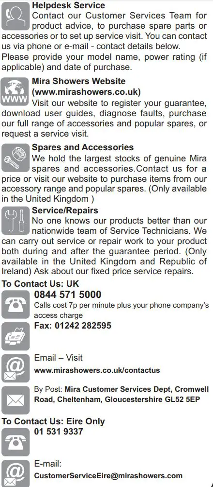 KOHLER Mira Atom EV Thermostatic Bar Valve User Guide - What to do if something goes wrong