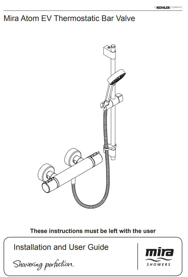 KOHLER Mira Atom EV Thermostatic Bar Valve User Guide