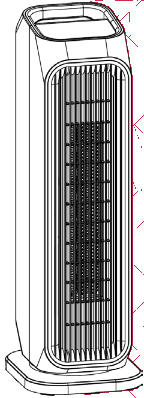 DIMPLEX DHCH20E 2kW DC Ceramic Tower Heater Electronic Controls