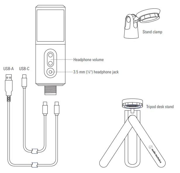 audio-technica ATR2500x-USB Cardioid Condenser USB Microphone -