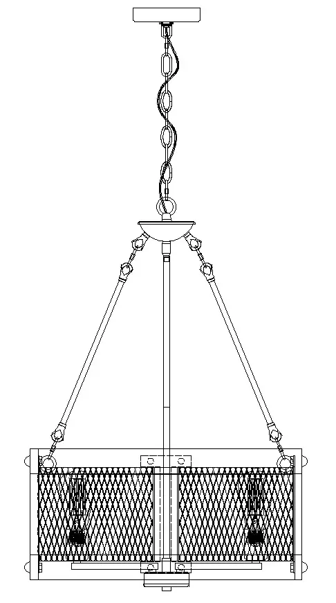 LNC A03830 19 Inch 5 Light Dark Brown Drum Wood Round Chandelier Pendant - IMAGE FOR FINISHED PRODUCT 1