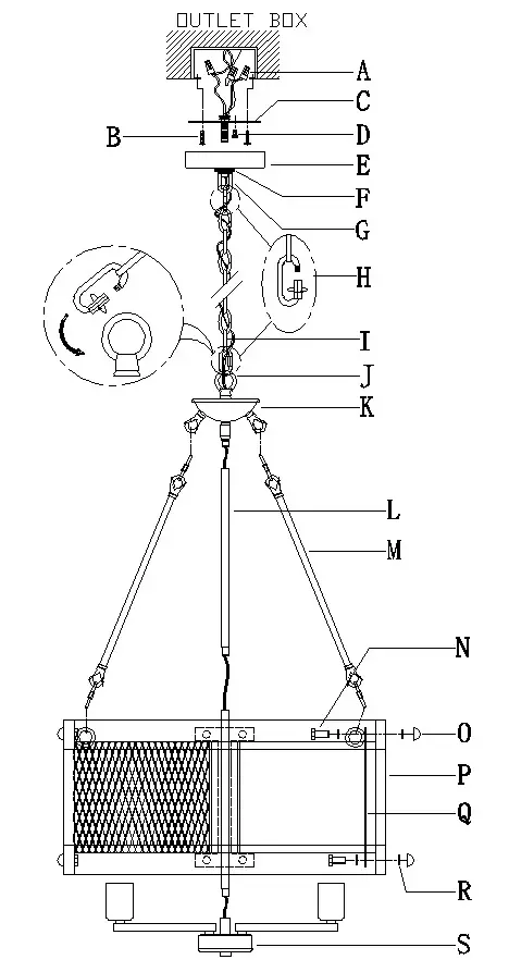 LNC A03830 19 Inch 5 Light Dark Brown Drum Wood Round Chandelier Pendant - PARTS TYPE & QTY INCLUDING