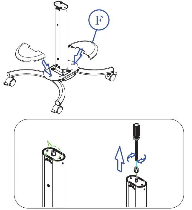 CTA QPAD-HRSWLT-Height-Adjustable-Rolling-Workstation-Cart-with-Laptop-Holder-FIG- (4)