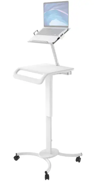 CTA QPAD-HRSWLT-Height-Adjustable-Rolling-Workstation-Cart-with-Laptop-Holder-PRODUCT