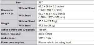 FIG 22 Specifications