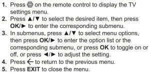 FIG 23 Using TV Settings Menu