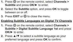 FIG 25 Turning On or Off Subtitles