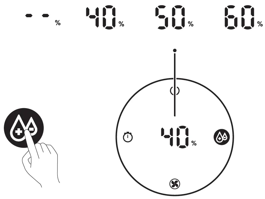 PHILIPS HU2716 Humidifier Set target humidity level