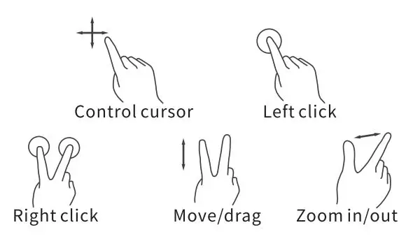 ZYF Z10 Anti Lost Smart Remote Control User Manual - Touchpad function