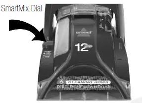 Bissell 8910 Series ProHeat Vacuum - Choose the SmartMix setting