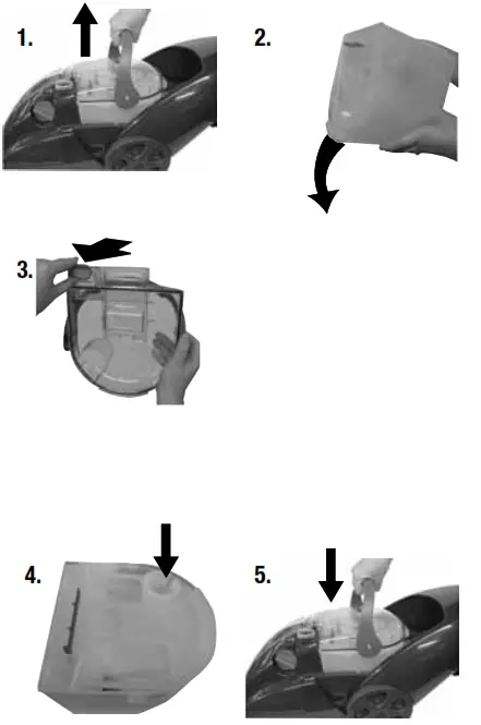 Bissell 8910 Series ProHeat Vacuum - Empty the tank