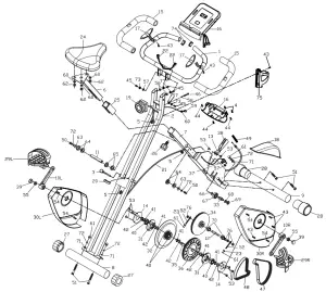 virtufit iConsole Folding Bike - EXPLODED DRAWING