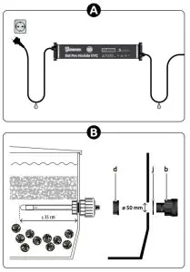 SuperFish Koi Pro Module Immersion UVC with High Output UV Lamp - fig