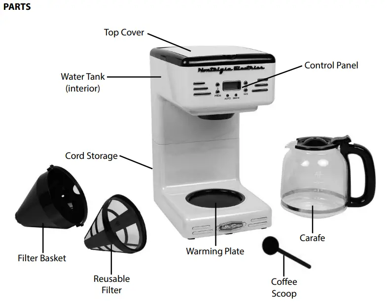 NOSTALGIA NRCOF12SERIES Retro 12-Cup Coffee Maker fig1
