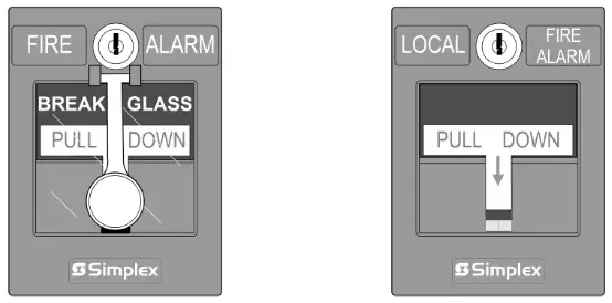 Simplex 2099 9757 Single Action Model Pull Station - Double Action