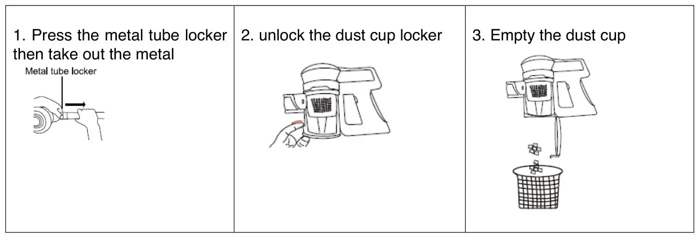 H Koenig UP680 2-in-1 Cordless Vacuum Cleaner - HOW TO EMPTY THE DUST CUP