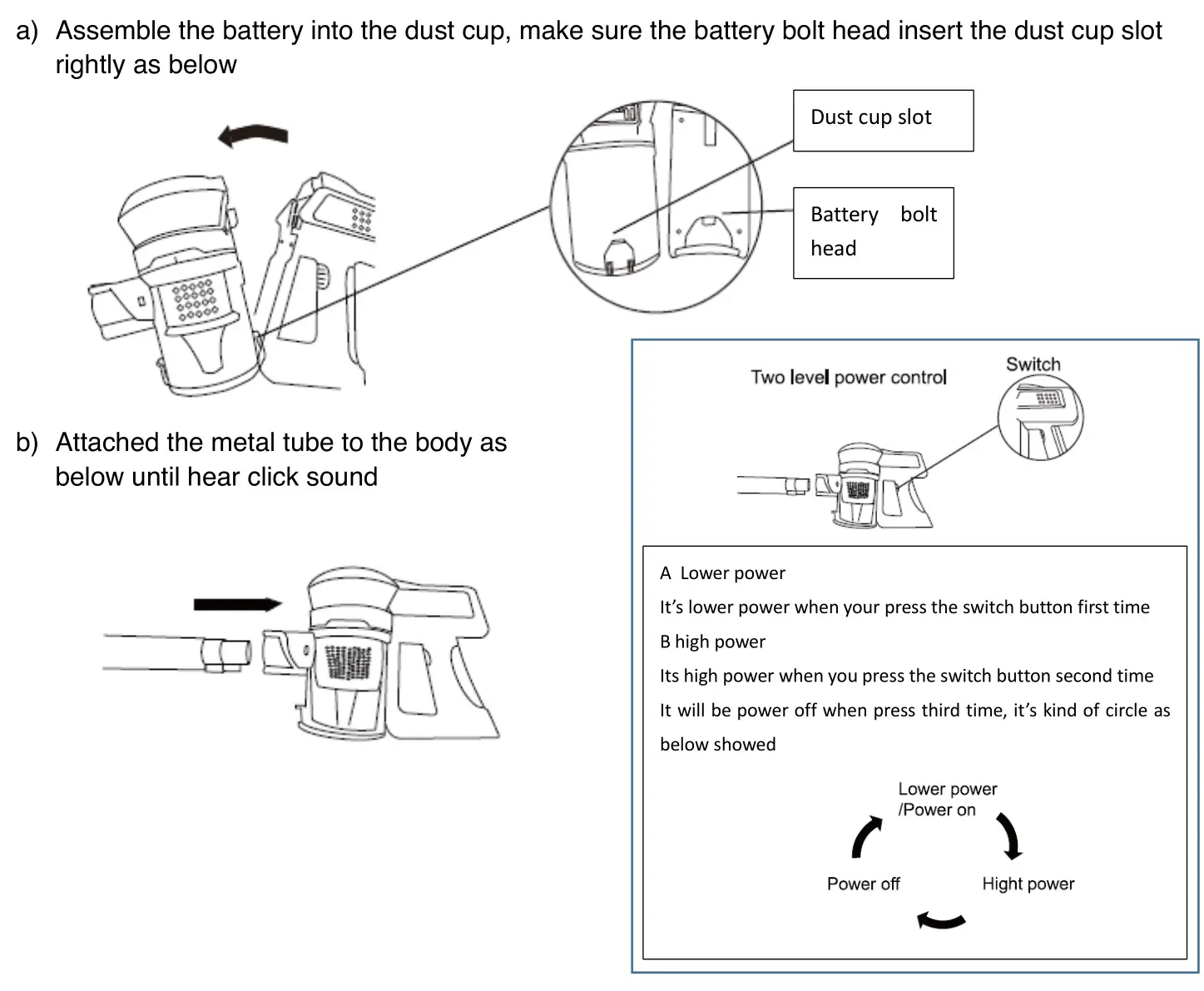 H Koenig UP680 2-in-1 Cordless Vacuum Cleaner - Use as the stick vacuum cleaner