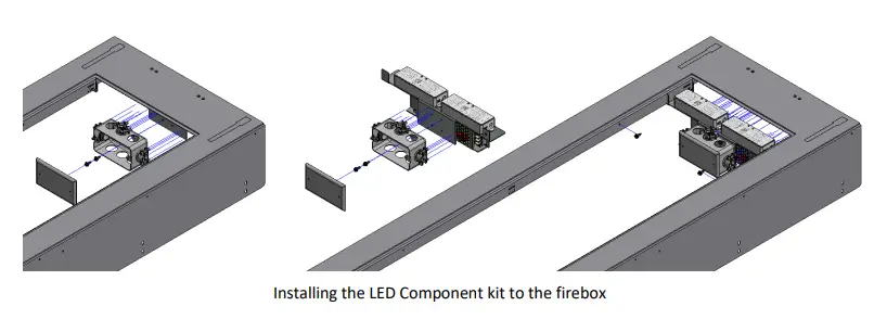 NETZERO AA-11-04931 LED Component Kit Instruction Manual - INSTALLING INTO THE FIREBOX