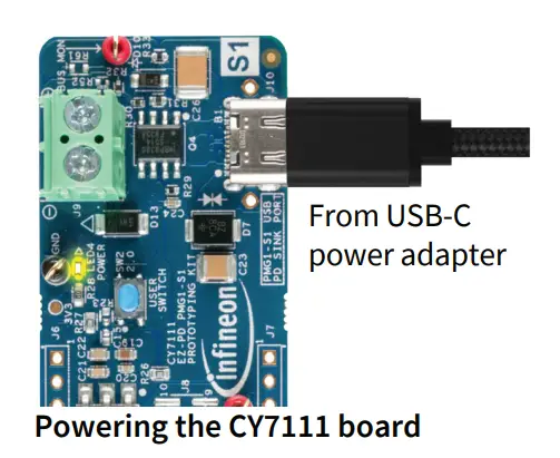 infineon CY7111 EZ PD PMG1 S1 MCU Prototyping Kit - overview