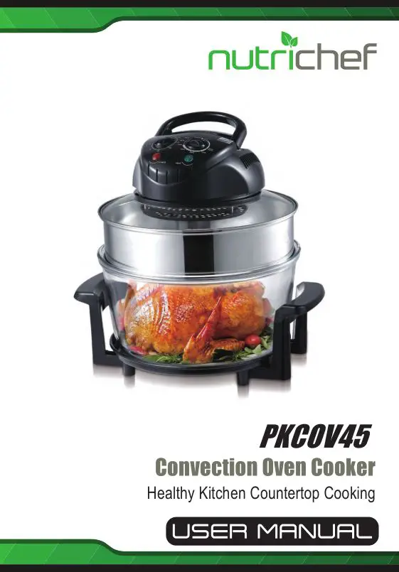 nutrichef Convection Oven Cooker Healthy Kitchen Countertop Cooking User Manual