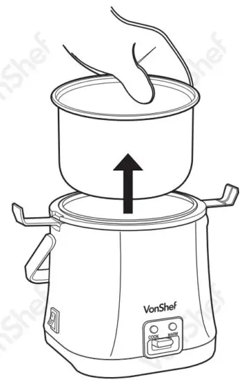 VonHaus 2013342 Mini Electric Rice Cooker - COOKING POT