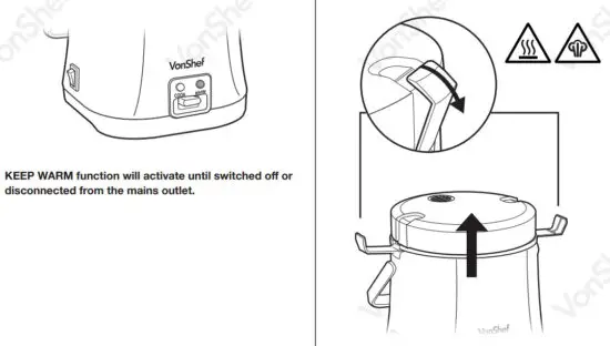 VonHaus 2013342 Mini Electric Rice Cooker - OPERATION 3
