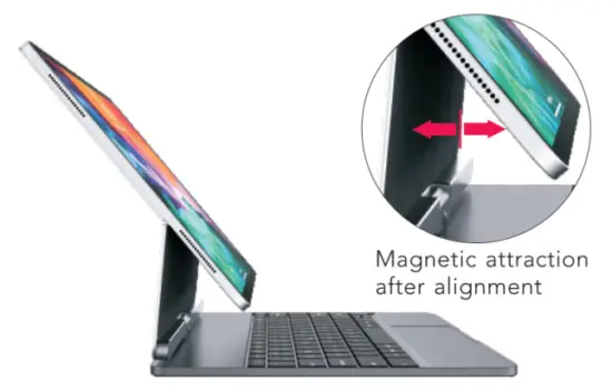 Gold Cherry A2233 Floating 12.9 Inch 360 Degree Swivel Trackpad Smart Case for IPad - Esy