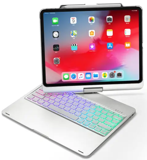 Gold Cherry A2233 Floating 12.9 Inch 360 Degree Swivel Trackpad Smart Case for IPad