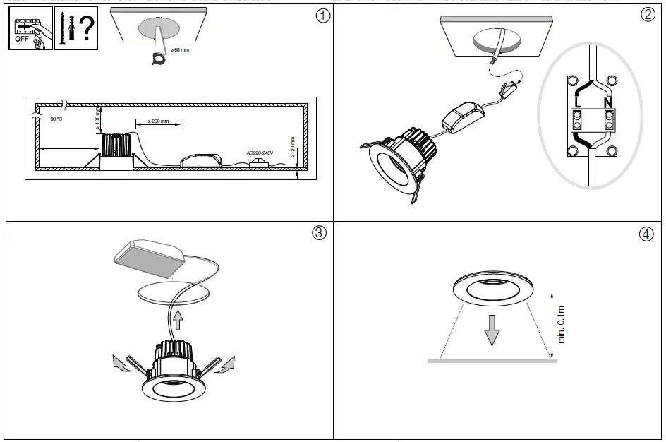 ideal lux Room-65 FI Round Recessed Light 1