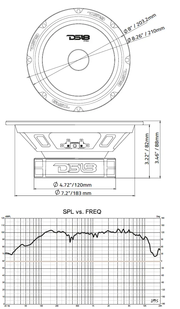DS18 PRO-GM8B 8 Inch Mid Range Loudspeaker with Bullet-1