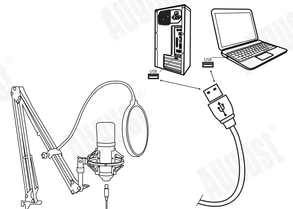 augustint REC100 USB Studio Microphone - fig 8
