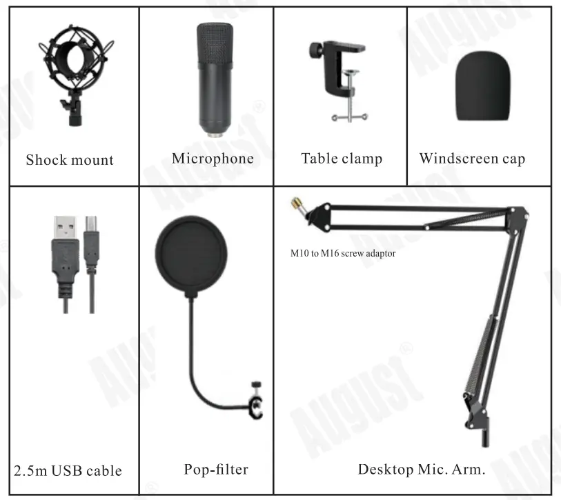 augustint REC100 USB Studio Microphone - fig