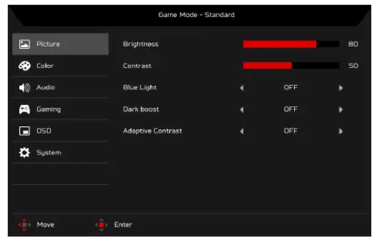 Acer LCD Monitor -Selecting the input